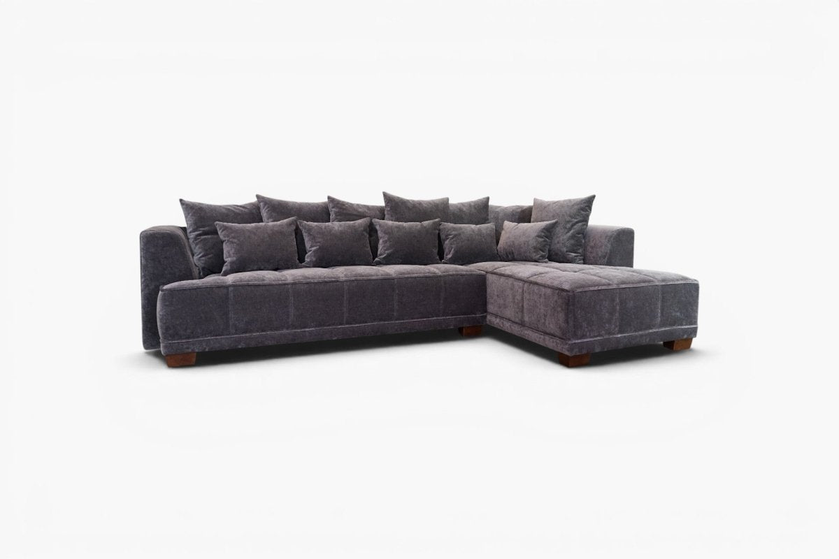 Alexia Fabric RHF Corner Chaise Sofa, Plush Steel