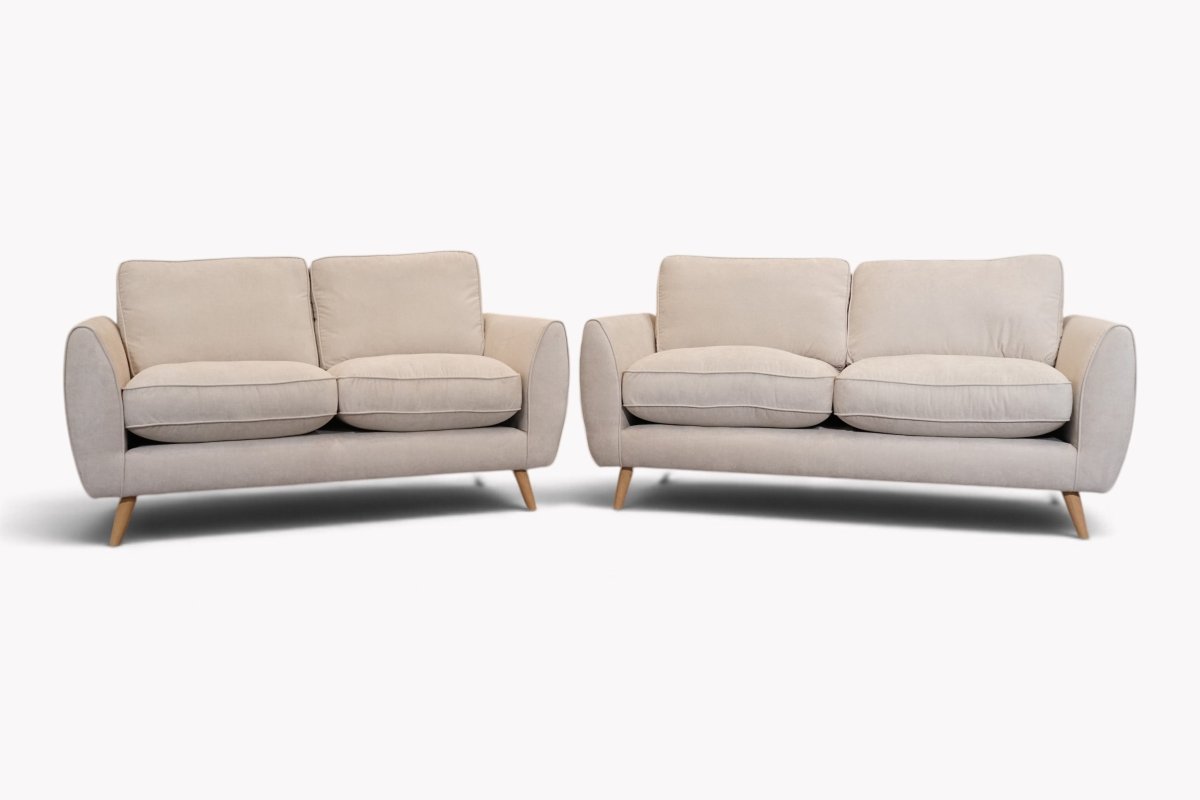 Andora Fabric 3 & 2 Seater Sofa Set, Silver Marl