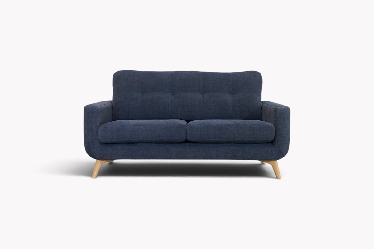 Barbican Medium 2 Seater Sofa, Easy Clean Soft Chenille Navy