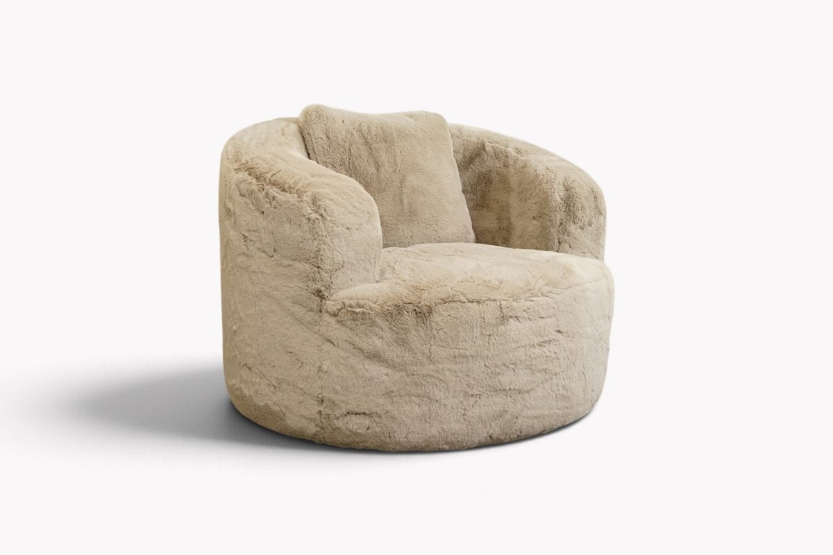 Bonbon Fabric Swivel Accent Armchair, Vancouver Coyote