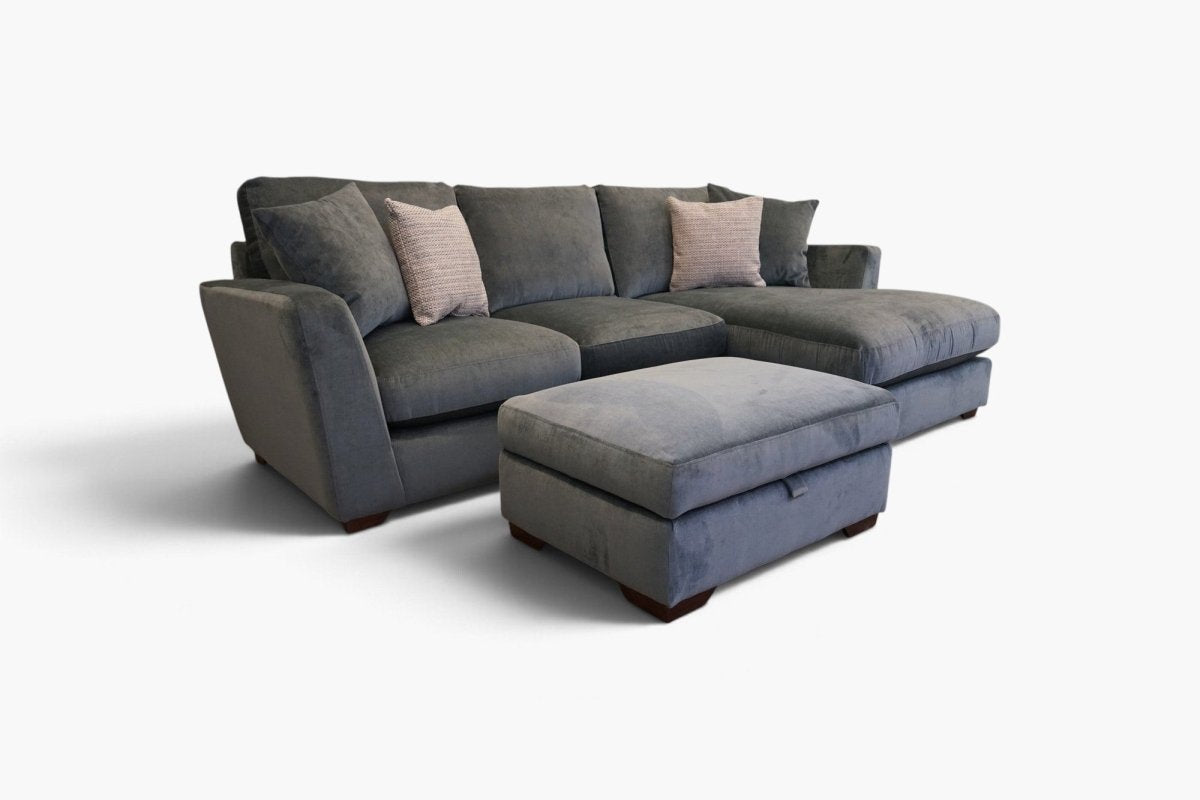 Brooklyn RHF Corner Chaise and Footstool, Dusk Hydro