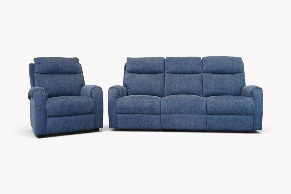 Calisese Power Reclining 3 Seater Sofa & Armchair, Dalia Blue