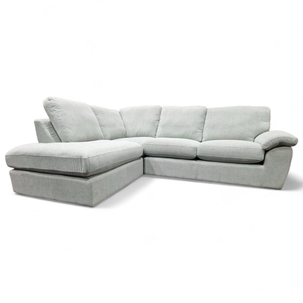Camden 5 Seater LHF Corner End Chaise, Easy Clean Chunky Chenille Seagrass
