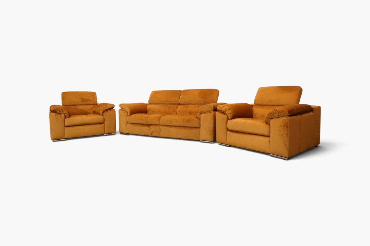 Ciccone 3 Seater & 2 x Armchairs, Plush Cinnamon Velvet