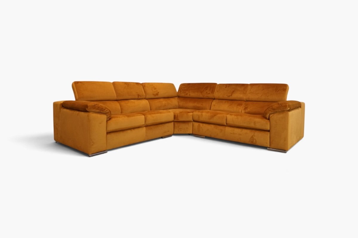 Ciccone Large 2 corner 2 Sofa, Push Cinnamon Velvet