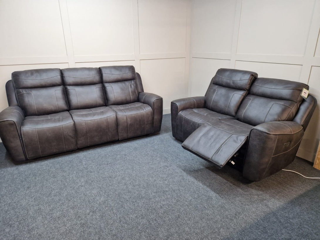 Eiger 3 Seater & 2 Seater Power Reclining Sofa Set, Resilience Graphite