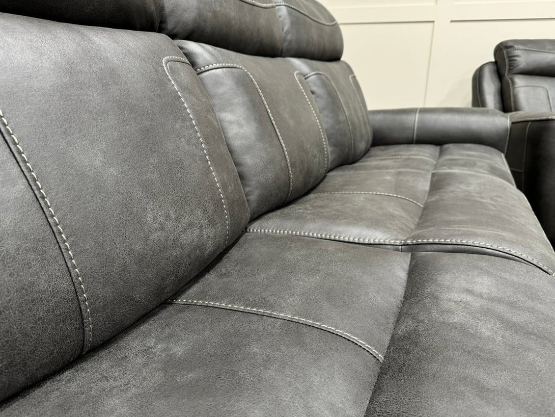 Eiger 3 Seater & 2 Seater Power Reclining Sofa Set, Resilience Graphite