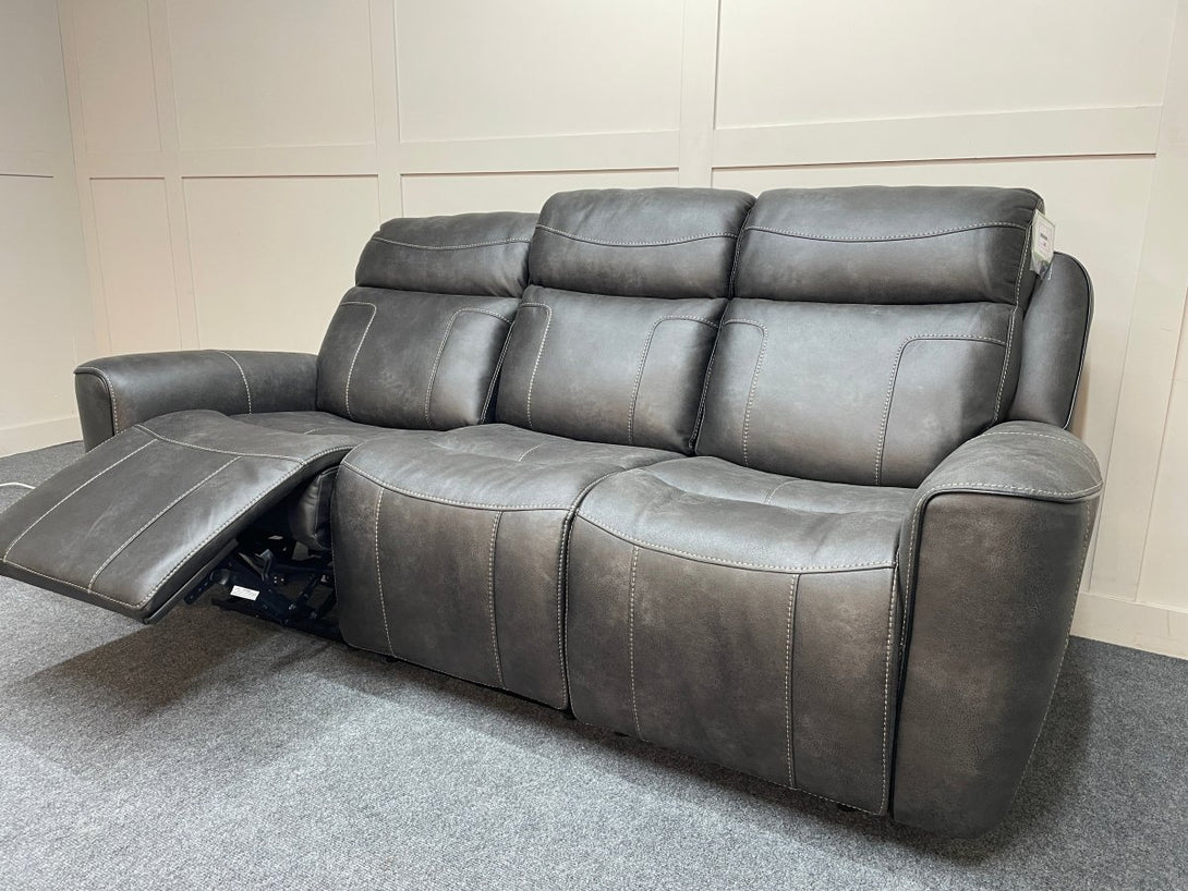 Eiger 3 Seater Power Reclining Sofa, Resilience Graphite