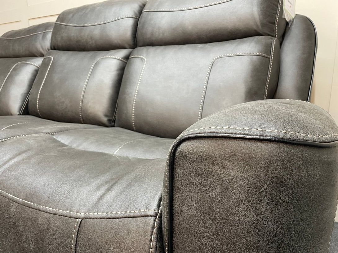 Eiger 3 Seater Power Reclining Sofa, Resilience Graphite