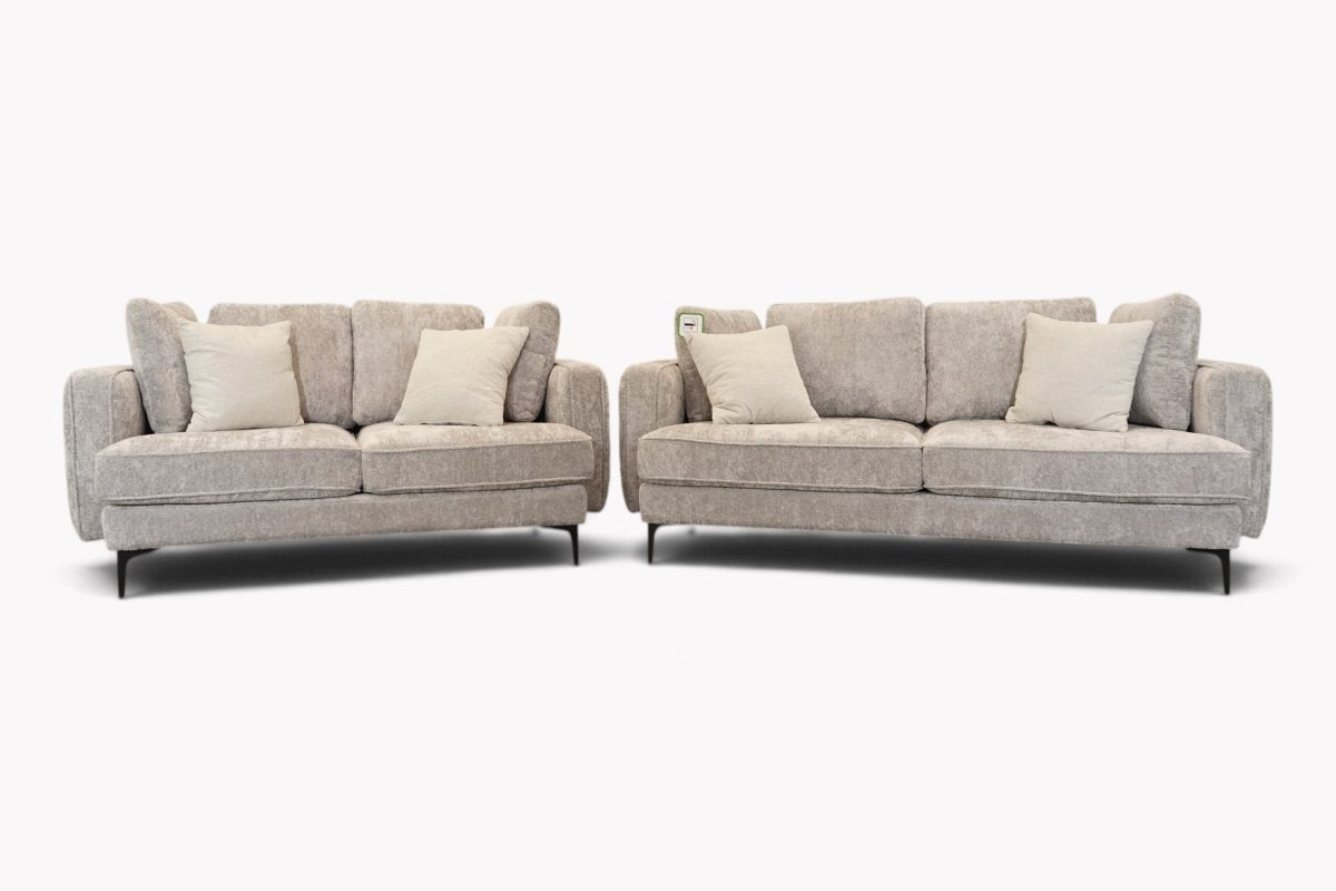 Harlow Fabric 3 + 2 Seater Sofa Set, Chunky Chenille Pearl
