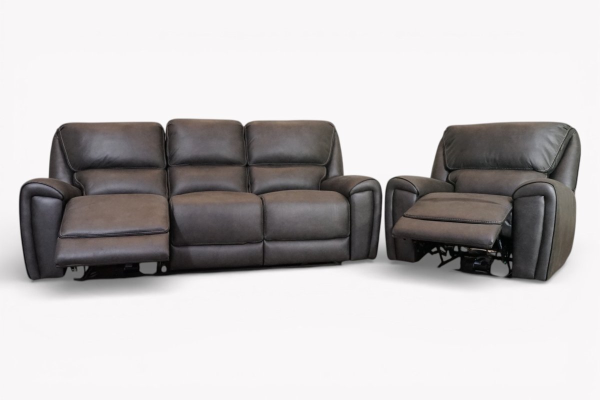 Hudson 3 Seater Power Reclining Sofa & Armchair Set – Endurance Fabric – Graphite
