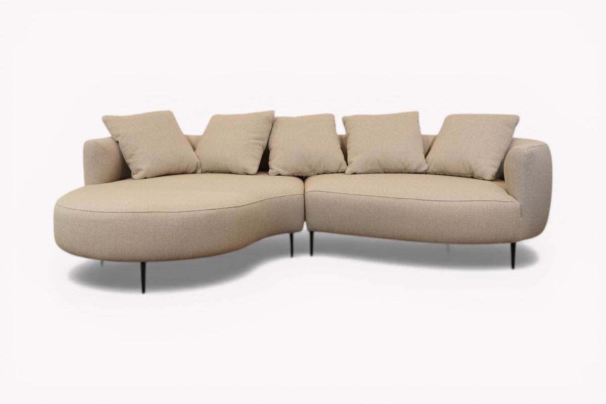 Lozenge Grand LHF Corner Chaise Sofa, Twisted Boucle Putty