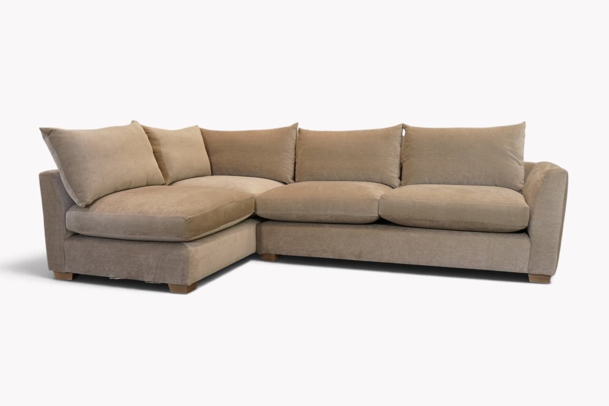 Metro Fabric LHF Open Ended Corner Sofa, Dusky Latte