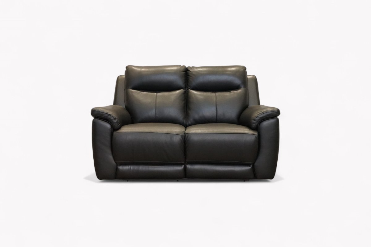 Navona 2 Seater Power Recliner Leather Sofa, Florida Black
