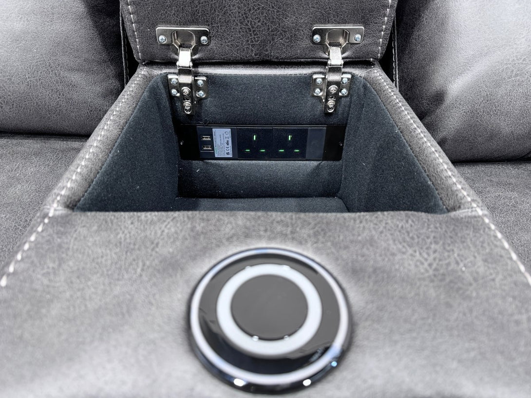 New Vinson 3 Seater Power Reclining Sofa & 2 Seater Power Reclining Smart Sofa, Graphite Grey