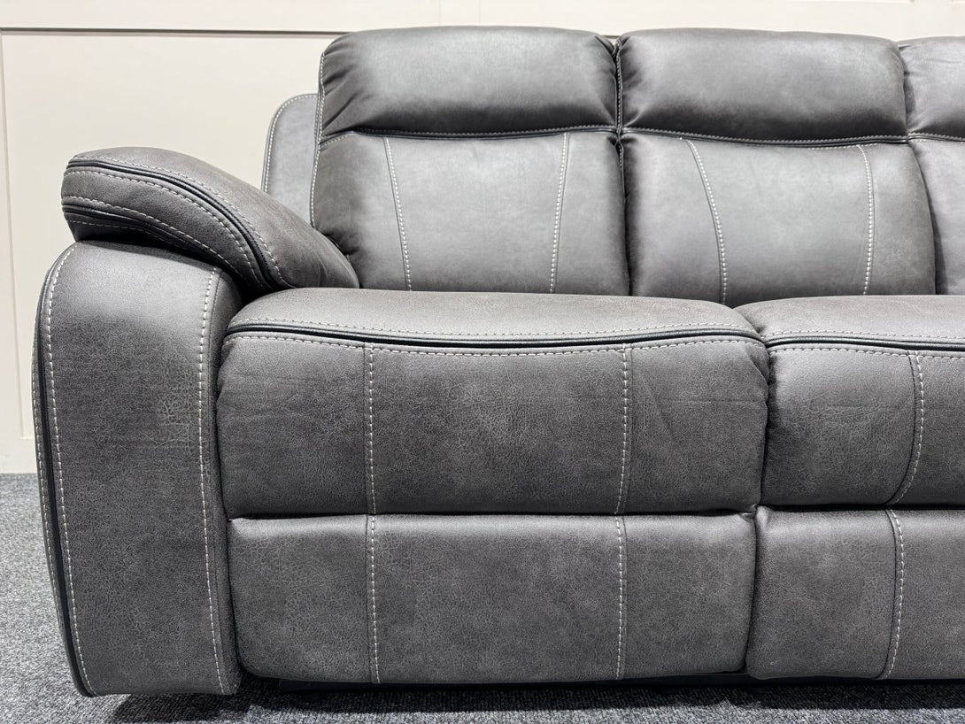New Vinson 3 Seater Power Reclining Sofa & 2 x Power Reclining Armchairs, Graphite Grey