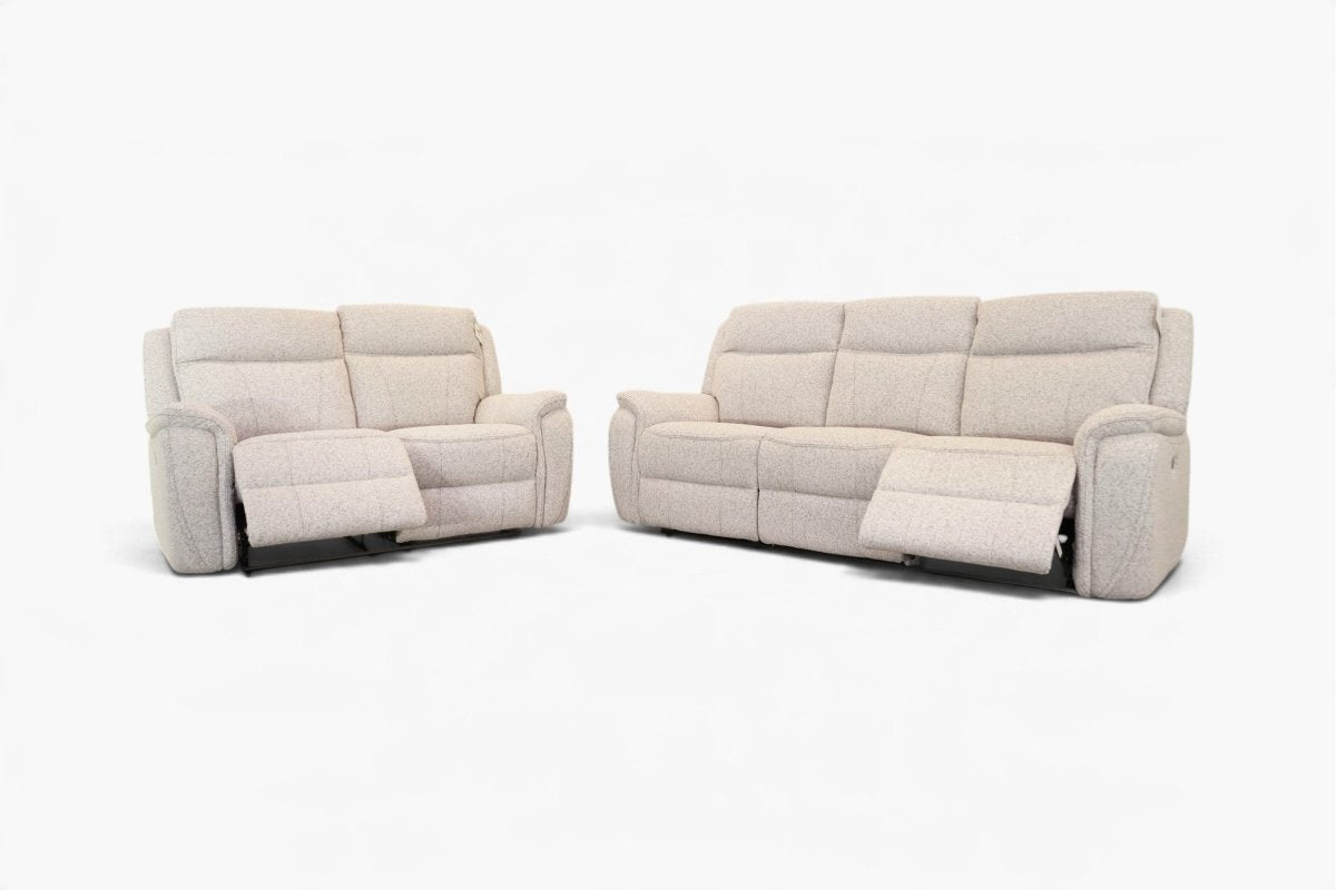 Olivia 3 + 2 Seater Power Reclining Sofa Set, Oyster Weave