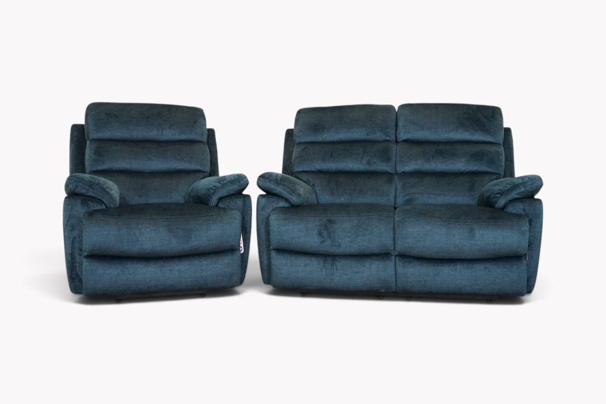 Ossett Power Reclining 2 Seater Sofa & Armchair, Dalia Dark Blue