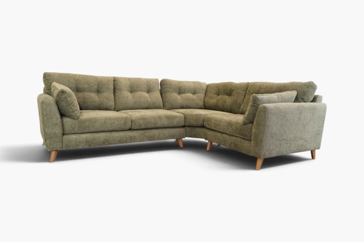 Paignton Fabric RHF Corner Sofa, Waffle Chenille Sage