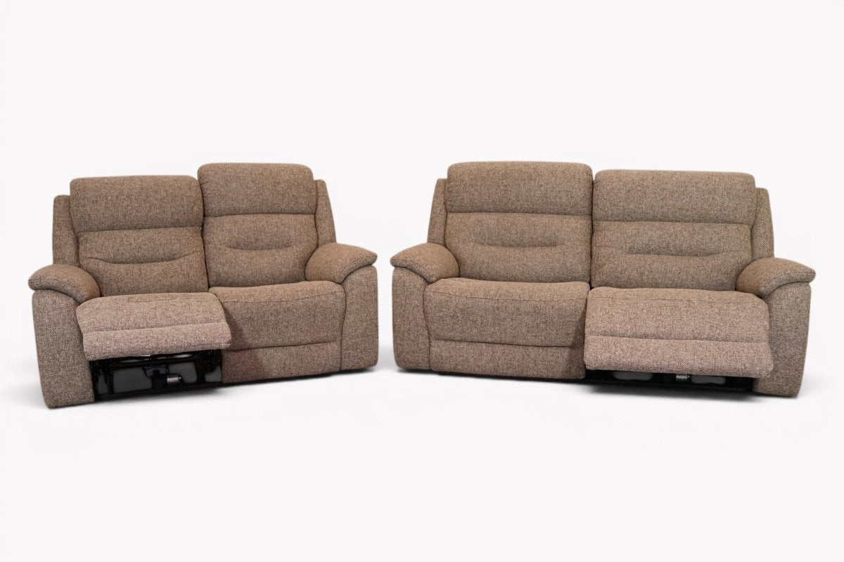 Rookby Power Reclining 3 & 2 Seater Sofa Set, Smoke Weave