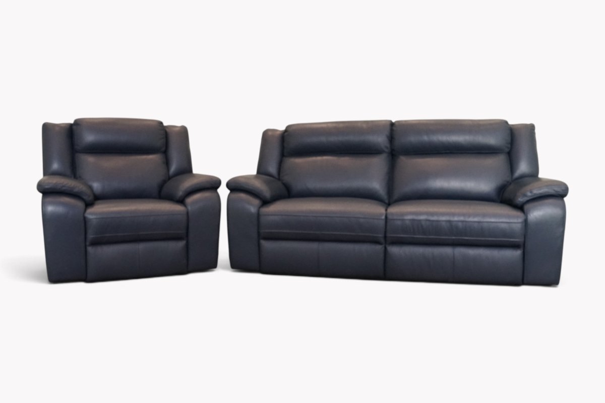 Sarsina 3 Seater Power Recliner Sofa & Armchair, Macadamia Blue