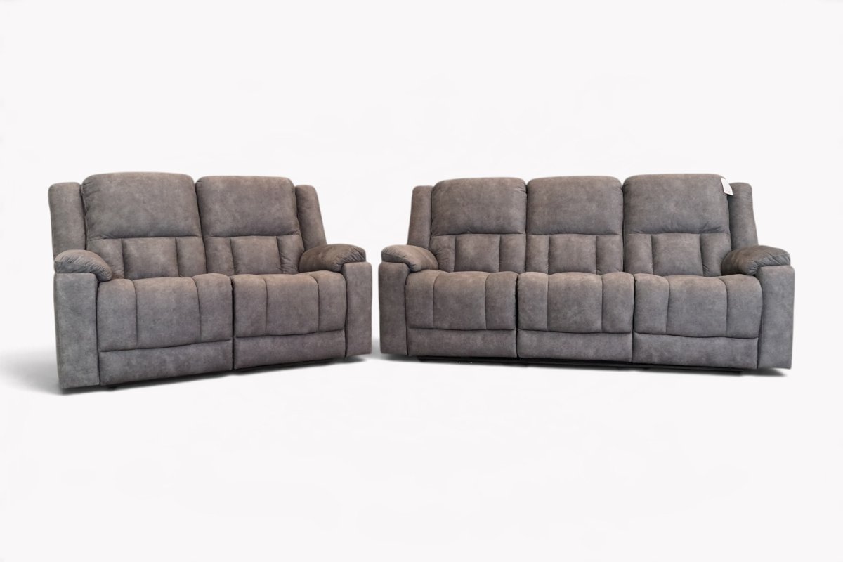 Savoy 3 + 2 Seater Power Reclining Sofa Set, Dark Grey Fabric