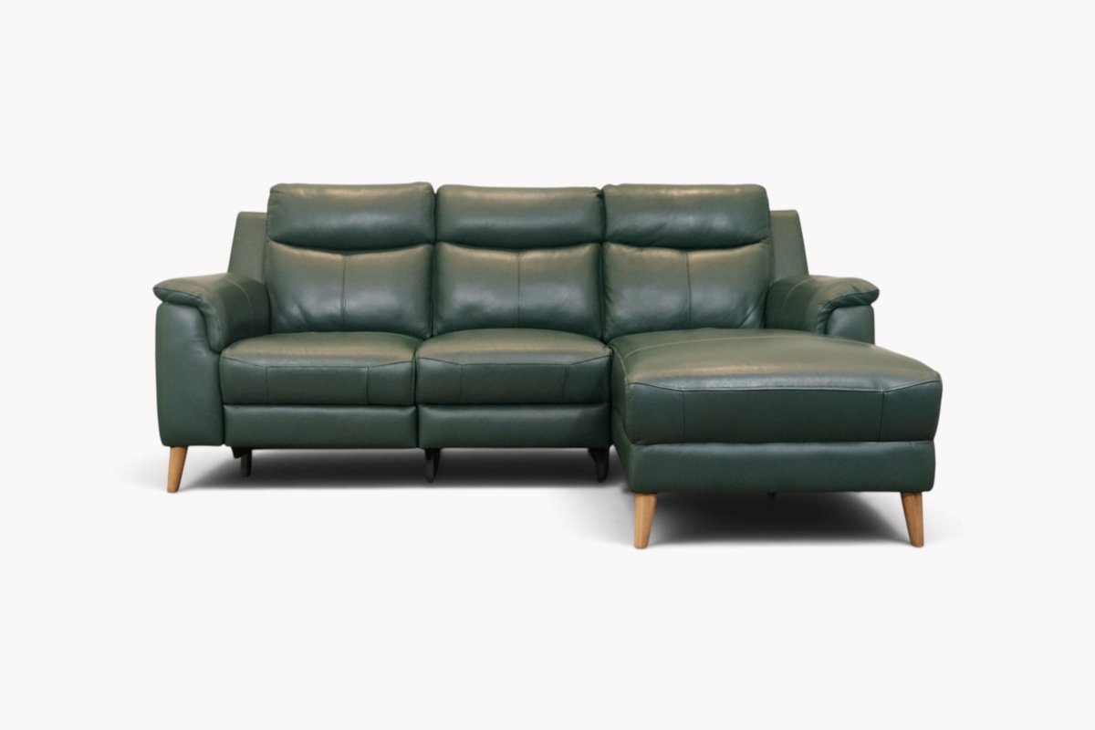Uxbridge Power Reclining RHF Chaise Sofa, Macadamia Deep Green