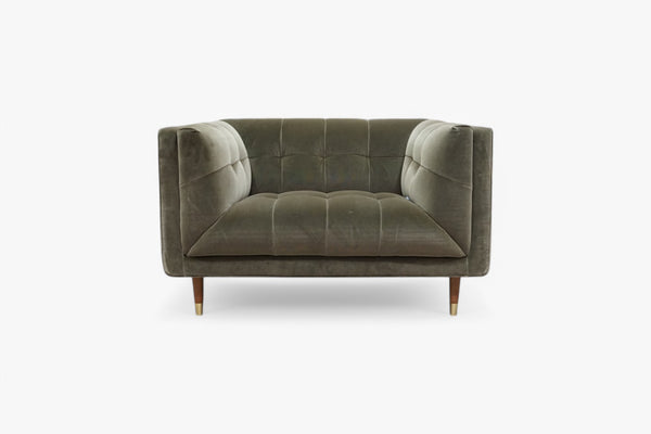 At The Helm Grace 1.5 Seater Fabric Sofa, Olive