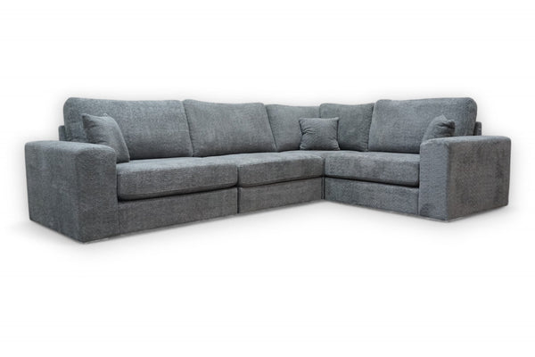 Carina RHF Modular Corner Sofa, Grey Teddy Boucle