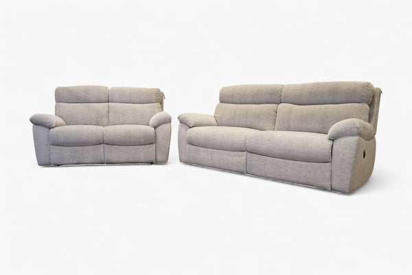 Cloud 3 + 2 Seater Sofa Set, Chenille Silver