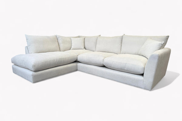 Seattle LHF Corner Sofa, Rutland Cream