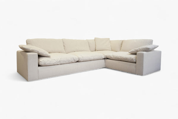 Mellow RHF Corner Sofa, Aquaclean Matilda Natural