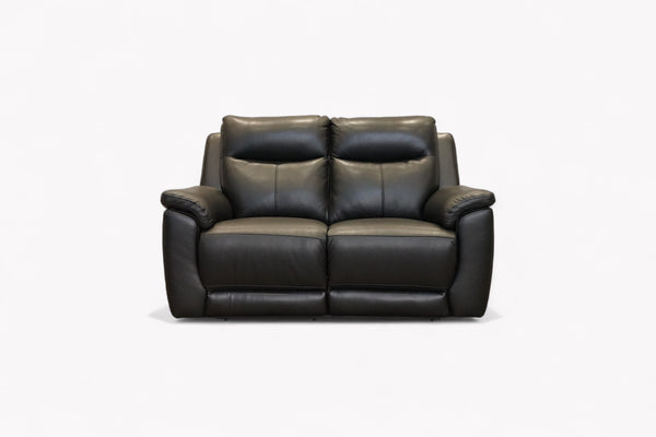 Navona 2 Seater Power Recliner Leather Sofa, Florida Black
