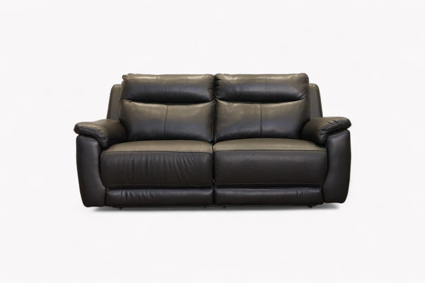 Navona 3 Seater Power Recliner Leather Sofa, Florida Black