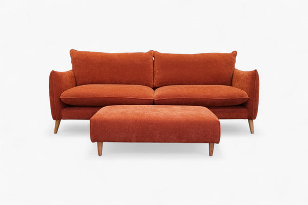 Paloma Large 3 Seater Sofa & FREE Footstool,  Luxe Terracotta