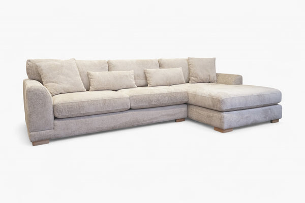 Paloma RHF Corner Chaise Sofa, Natural Luxe Chenille