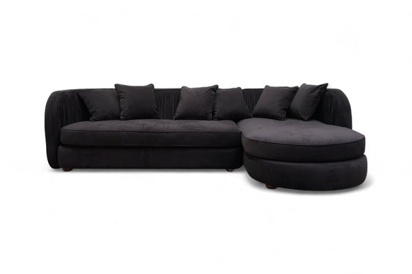 Pleat Large 4 Seater RHF Chaise End Sofa, Easy Velvet Cocoa