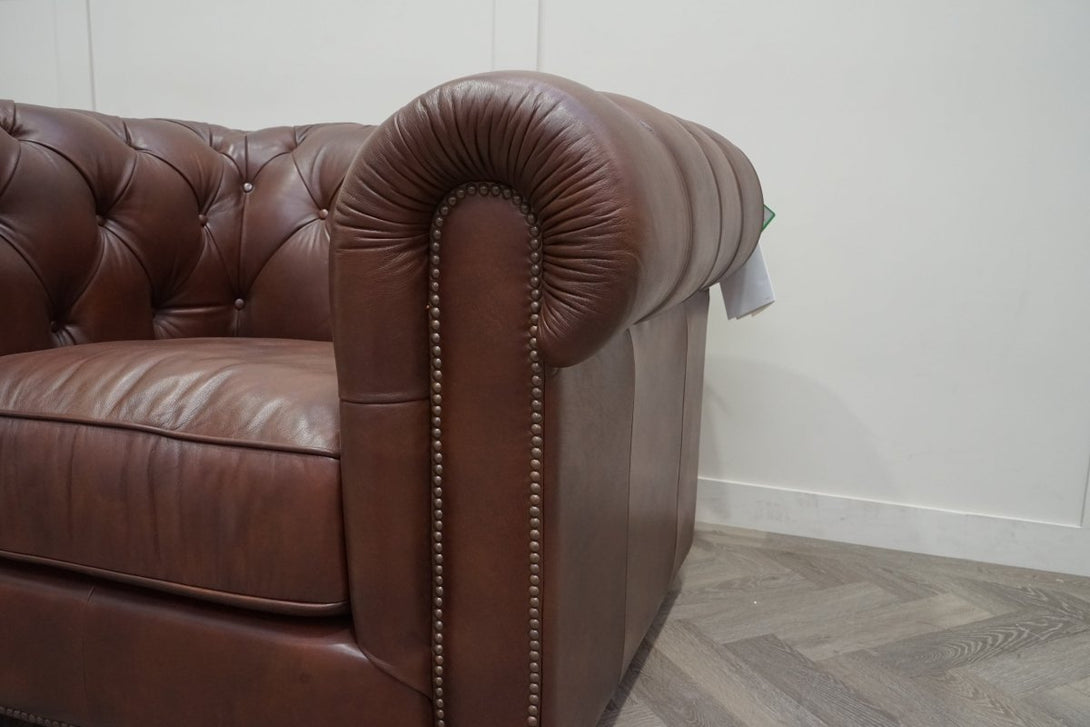 Abraham Club Leather Armchair, Vintage Whiskey