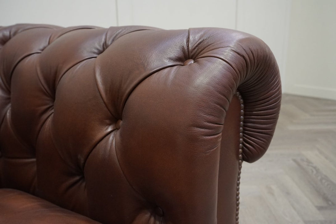 Abraham Club Leather Armchair, Vintage Whiskey