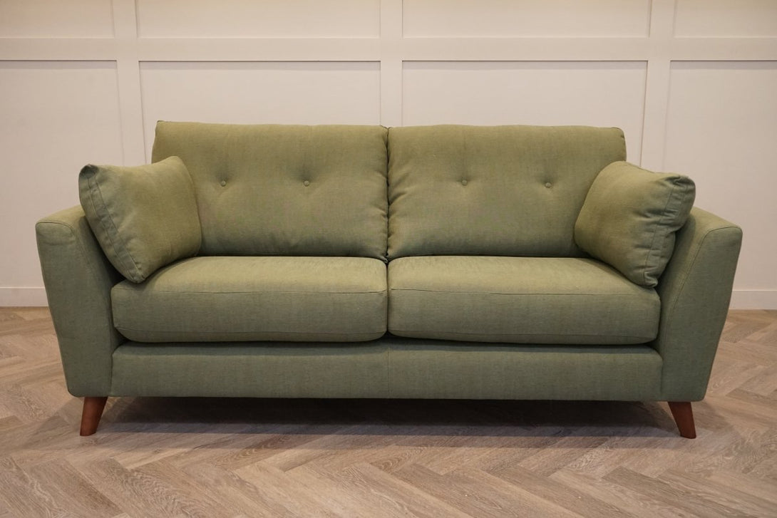 Alfie Large 3 Seater Sofa, Relaxed Linen Olive Green