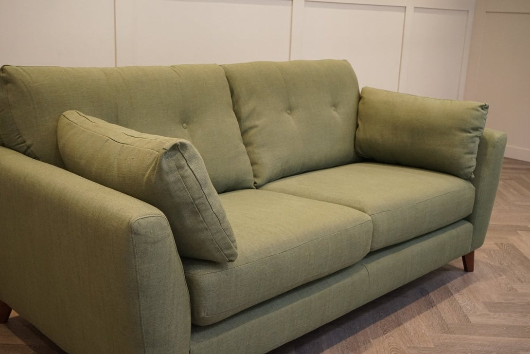 Alfie Large 3 Seater Sofa, Relaxed Linen Olive Green