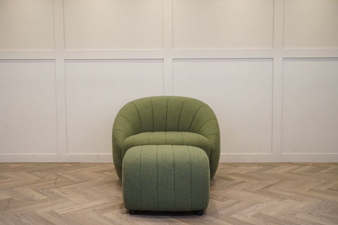 Alison Fabric Swivel Chair, Moss Green
