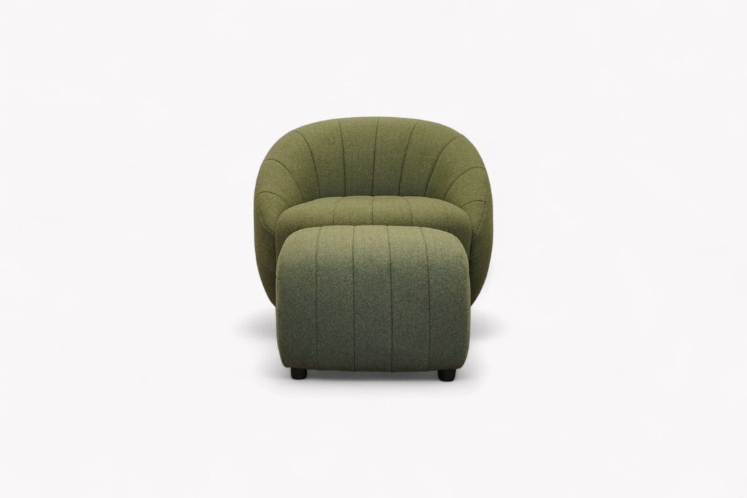 Alison Fabric Swivel Chair, Moss Green