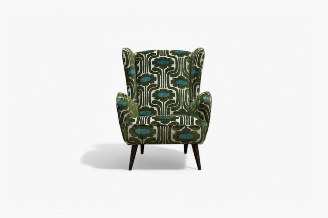 Alma Accent Chair, Climbing Daisy Daisy Tidepool