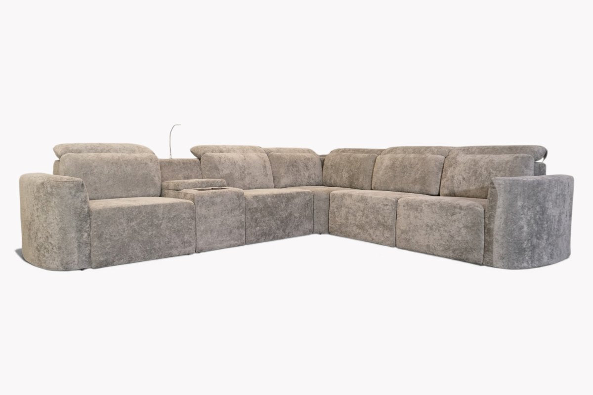 Altra Large Modular Corner Sofa, with Console, Platinum Grey