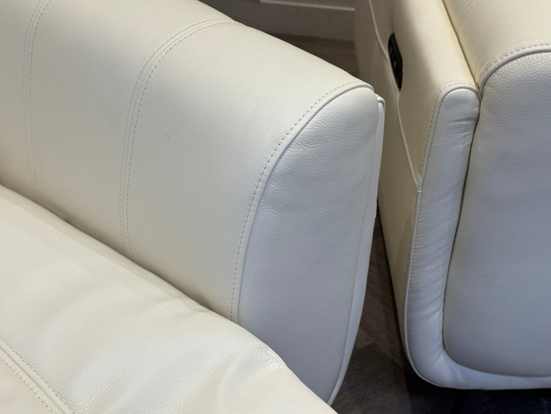 Amber 3+1+1 Seater Sofa Set, Power Recliner & Headrests, Frost Leather