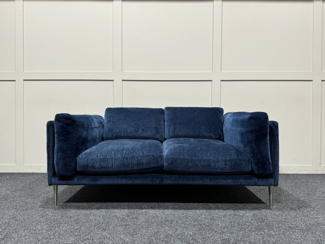 Amersham Velvet 2 Seater Sofa, Grand Designs Luxe Chenille Blue