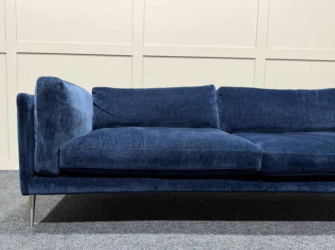 Amersham Velvet 4 Seater & 2 Seater Sofa, Grand Designs Luxe Chenille Blue