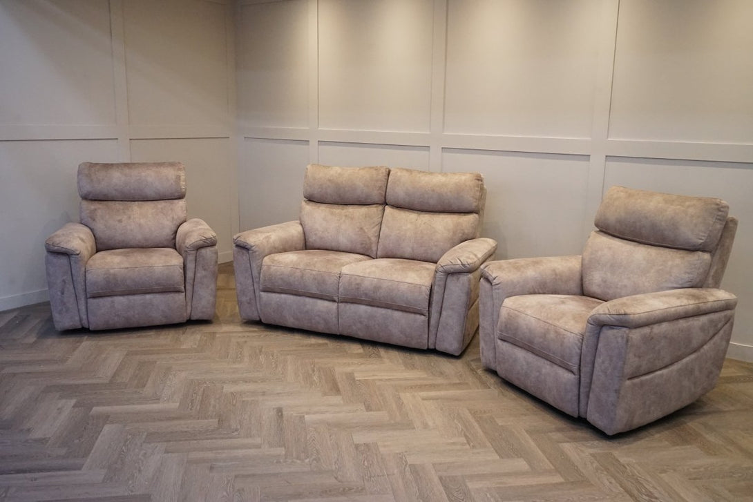 Amesbury 2 + 1 + 1 Sofa Set, Power Foot & Headrests, Lourdes Stone