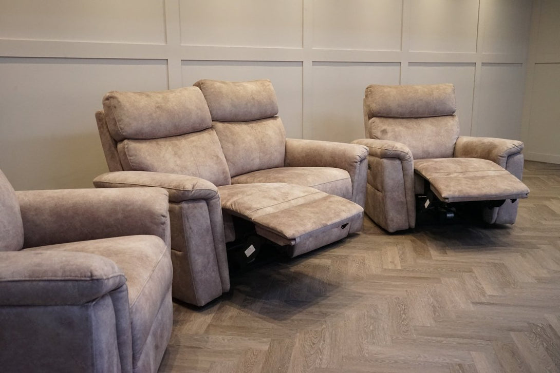 Amesbury 2 + 1 + 1 Sofa Set, Power Foot & Headrests, Lourdes Stone
